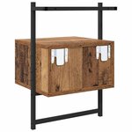 vidaXL Cabinet de chevet avec tiroir 2 Pièces Bois ancien 35 x 30 x 51 cm