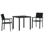 vidaXL Ensemble de salle à manger pour jardin 3 Pièces Noir