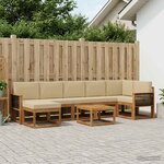 vidaXL Ensemble de canapés d'extérieur 8 Pièces Naturel et Beige