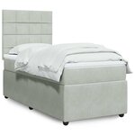 vidaXL Sommier à lattes de lit et matelas Gris clair 90x190 cm Velours