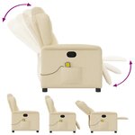 vidaXL Fauteuil de massage inclinable Crème Tissu