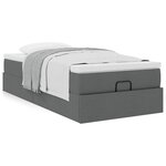 vidaXL Cadre de lit ottoman avec matelas gris foncé 100x200 cm tissu