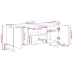 vidaXL Meuble TV Marron 105 x 33 x 46 cm Bois de mangue massif