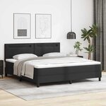 vidaXL Lit à ressorts avec matelas noir  super king  en simili cuir