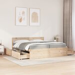 vidaXL Lit avec tiroirs et matelas 200x200 cm bois massif de pin