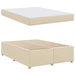 vidaXL Cadre de lit avec matelas Crème 160 x 200 cm tissu