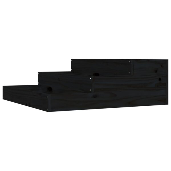 vidaXL Jardinière Noir 78x78x27 cm Bois massif de pin