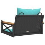 vidaXL Balancelle avec coussins noir 63x62x40 cm résine tressée