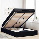 vidaXL Cadre de lit avec matelas avec matelas 2 Pièces Noir tissu