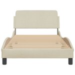 vidaXL Cadre de lit avec tête de lit Crème 100x200 cm Tissu