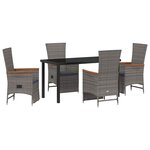 vidaXL Ensemble de salle à manger pour jardin 5 Pièces Gris Poly rotin