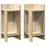 vidaXL Tables d'appoint 2 Pièces avec étagère chêne sonoma 25 5x27x60 cm