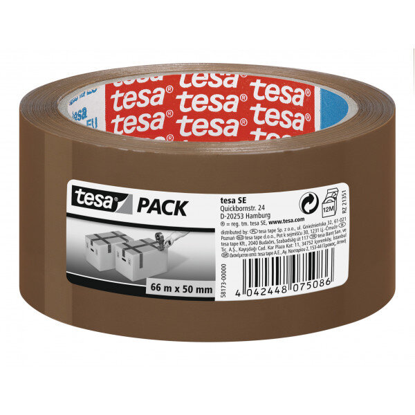 Rouleau adhésif emballage havane 66m x 50mm tesa pack