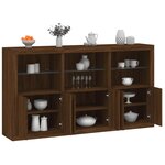 vidaXL Buffet avec lumières LED chêne marron 181 5x37x100 cm