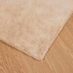 vidaXL Tapis en Fourrure Synthétique de Lapin Beige 120 x 170 cm