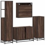 vidaXL Ensemble de meubles de salle de bain 4 Pièces chêne marron