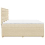vidaXL Sommier à lattes de lit avec matelas Crème 200x200 cm Tissu