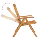 vidaXL Chaises de jardin inclinables lot de 4 et coussins bois teck