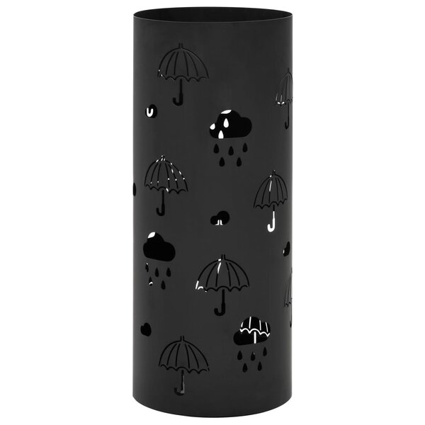 vidaXL Porte-parapluie Design Parapluies Acier Noir