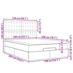 vidaXL Cadre de lit ottoman avec matelas gris foncé 140x200 cm velours