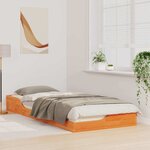 vidaXL Cadre de lit Brun cire 90 x 220 cm Pin massif