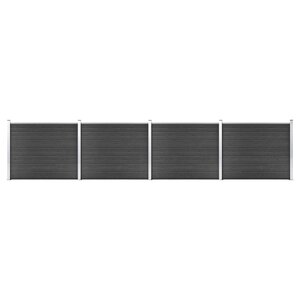 vidaXL Ensemble de panneau de clôture WPC 699x146 cm Gris