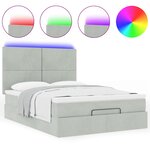 vidaXL Cadre de lit ottoman et matelas gris clair 140x190 velours