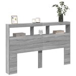 vidaXL Armoire tête de lit avec LED sonoma gris 160x17x102 cm