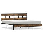 vidaXL Cadre de lit en métal sans matelas chêne fumé 200x200 cm