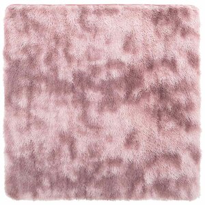 vidaXL Tapis Shaggy à poils longs NAVARRA rose poudré 120x120 cm