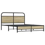 vidaXL Cadre de lit en métal sans matelas chêne sonoma 160x200 cm