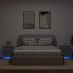 vidaXL Armoires de chevet et lumières LED 2 Pièces sonoma gris
