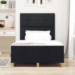 vidaXL Cadre de lit avec tête de lit Noir 120 x 190 cm tissu