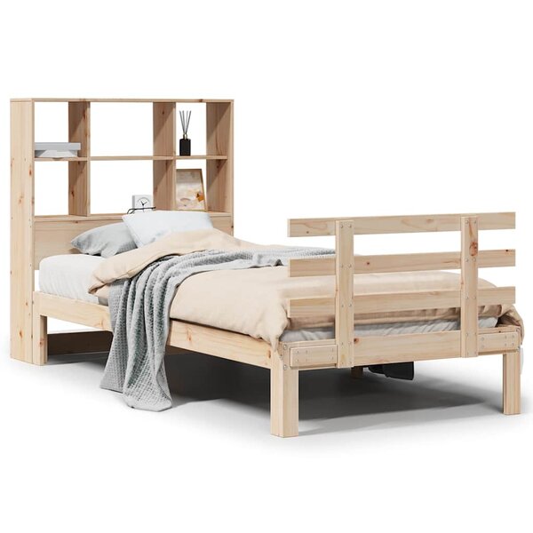 vidaXL Lit bibliothèque sans matelas 90x190 cm bois de pin massif