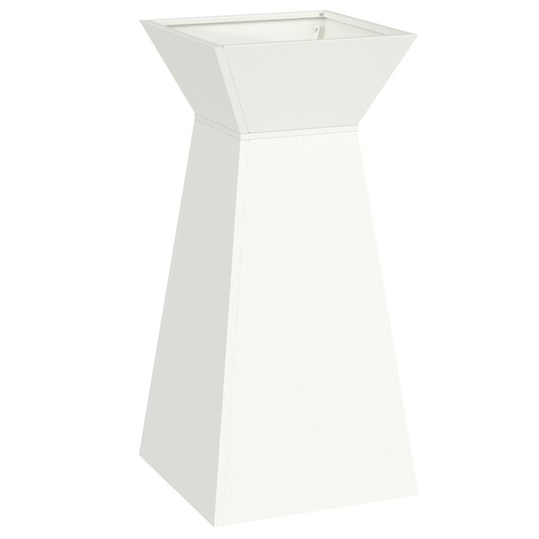 vidaXL Jardinier sur colonne avec bol blanc  dimensions 35x35x73 cm en acier.