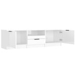 vidaXL Meuble TV blanc brillant 140x35x40 cm bois d'ingénierie