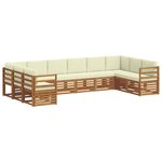 vidaXL Ensemble de canapé d'angle avec coussin 10 Pièces Naturel et Crème