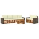 vidaXL Ensemble de canapés d'extérieur 7 pc Naturel et Crème