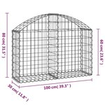 vidaXL Panier de gabions arqué 100x30x60/80 cm Fer galvanisé