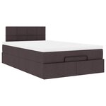 vidaXL Lit ottoman avec matelas marron foncé 120x200 cm tissu