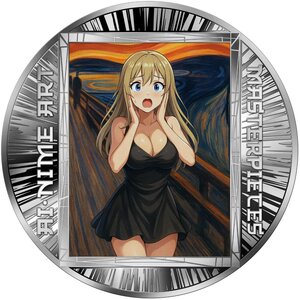 Monnaie SCREAM AI-nime Art Masterpieces Argent 500 Francs Cameroon 2025