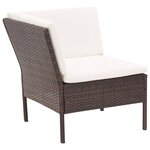 vidaXL Salon de jardin 6 Pièces avec coussins Résine tressée Marron