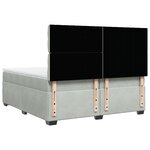 vidaXL Sommier à lattes de lit et matelas Gris clair 200x200cm Velours