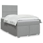 vidaXL Sommier à lattes de lit et matelas gris clair 120x190 cm tissu