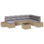 vidaXL Ensemble de canapé de jardin 9 Pièces beige et gris clair