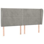 vidaXL Tête de lit avec oreilles Gris clair 203x23x118/128 cm Velours