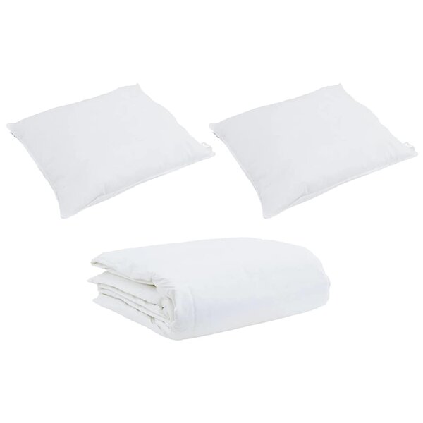 vidaXL Ensemble de Duvet avec oreiller 3 Pièces Blanc Plume de canard
