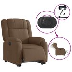 vidaXL Fauteuil inclinable électrique marron tissu