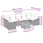 vidaXL Ensemble de canapé de jardin avec coussin 8 Pièces Noir Poly rotin