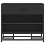 vidaXL Banc à chaussures noir 60x40x53 5 cm bois d'ingénierie et métal